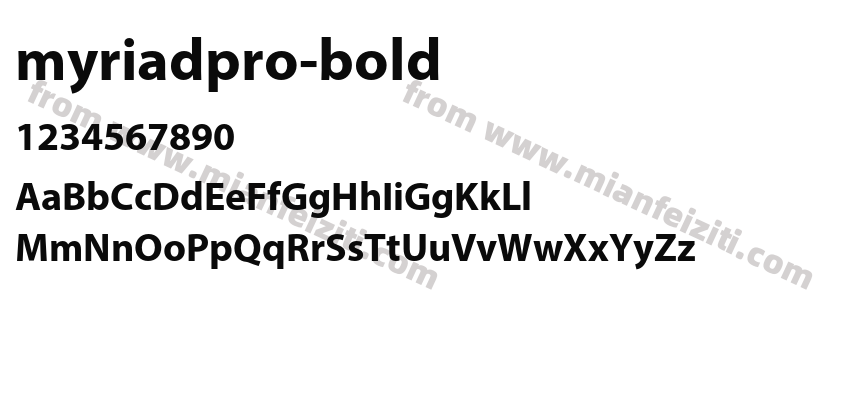myriadpro-bold字体预览