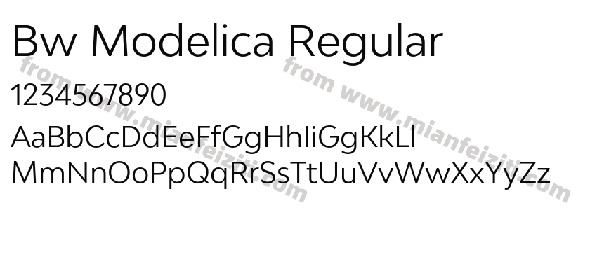 Bw Modelica Regular字体预览