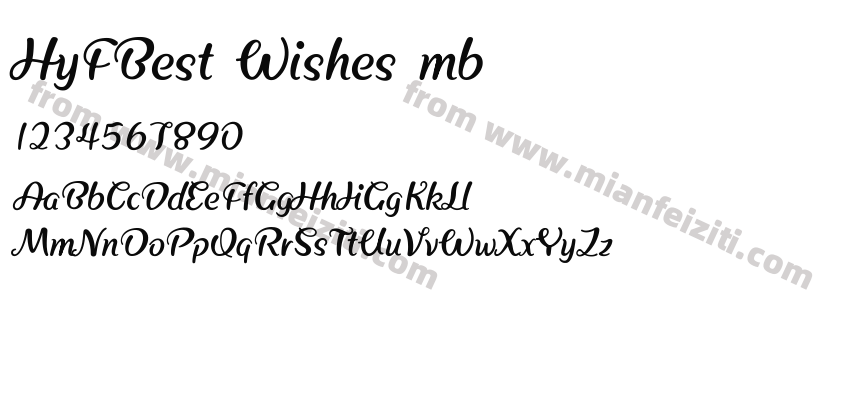 HyFBest Wishes mb字体预览