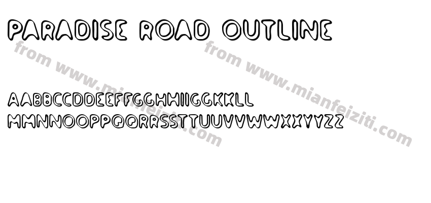 paradise road outline字体预览