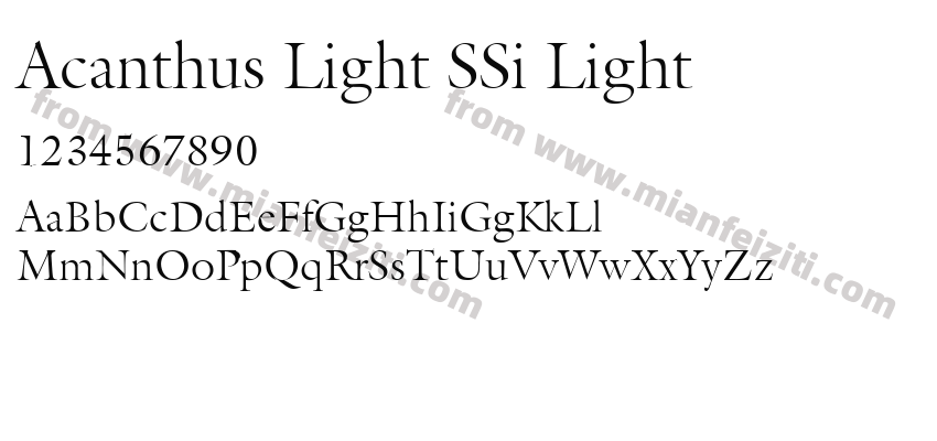 Acanthus Light SSi Light字体预览