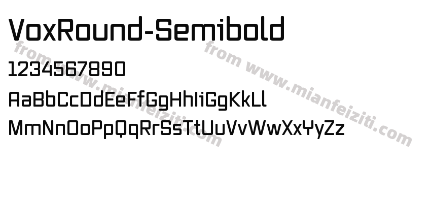 VoxRound-Semibold字体预览