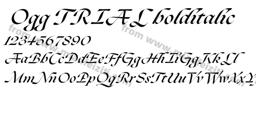  Ogg TRIAL bolditalic字体预览