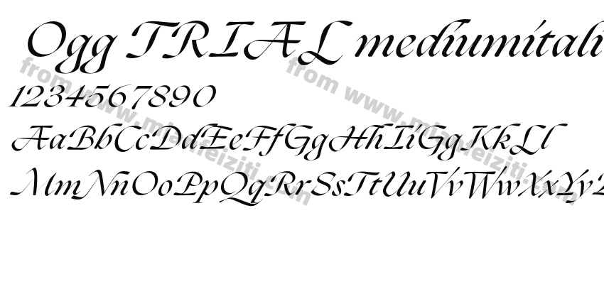  Ogg TRIAL mediumitalic字体预览