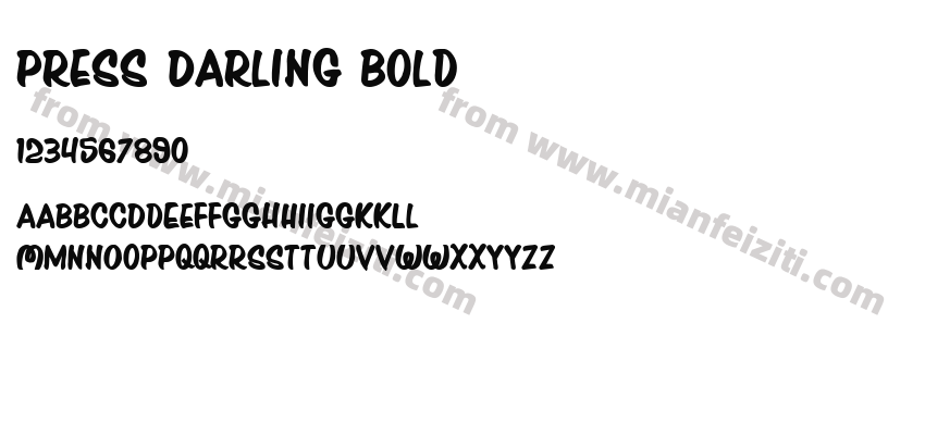 Press Darling Bold字体预览