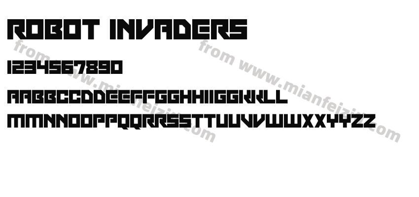 Robot Invaders字体预览
