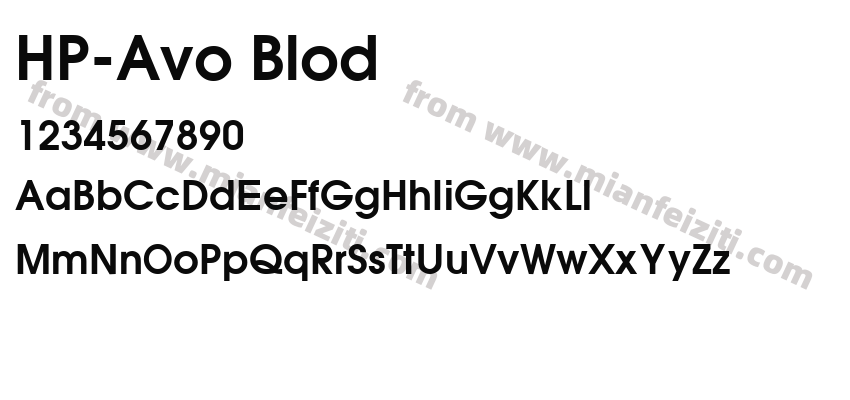 HP-Avo Blod字体预览