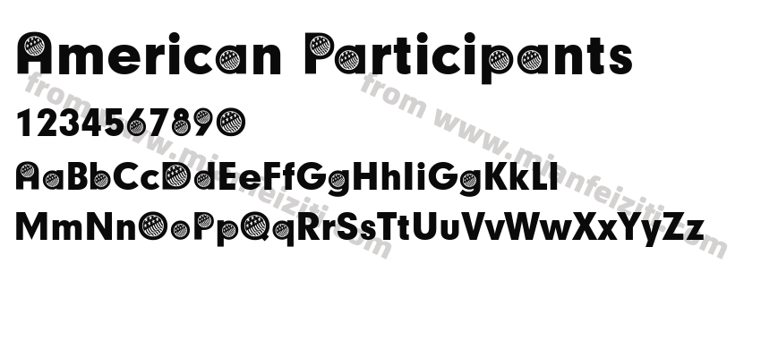 American Participants字体预览