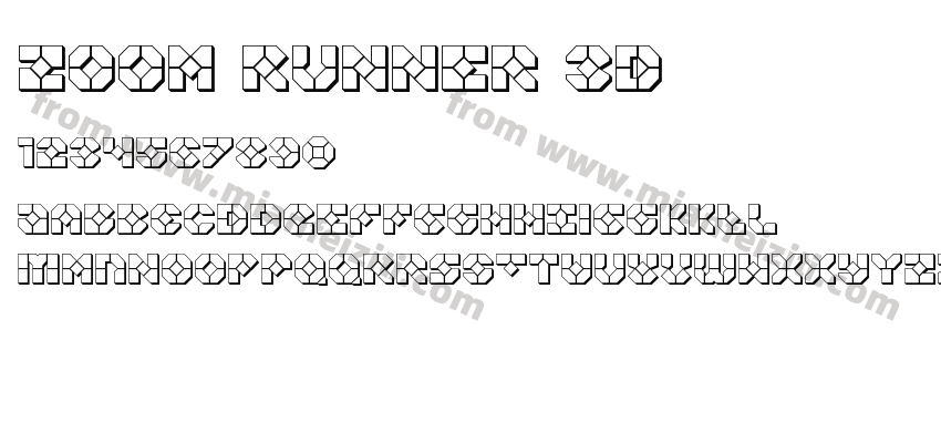 Zoom Runner 3D字体预览