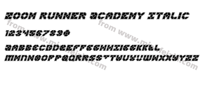 Zoom Runner Academy Italic字体预览