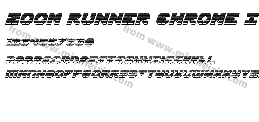 Zoom Runner Chrome Italic字体预览