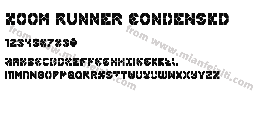 Zoom Runner Condensed字体预览