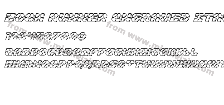 Zoom Runner Engraved Italic字体预览