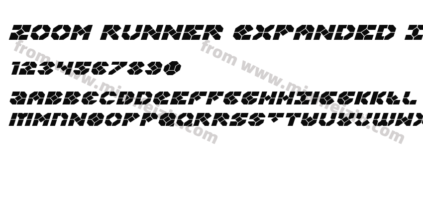 Zoom Runner Expanded Italic字体预览