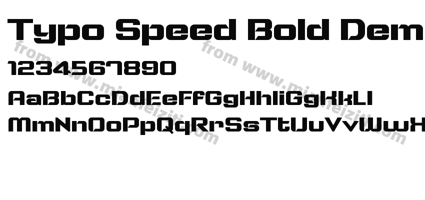 Typo Speed Bold Demo字体预览