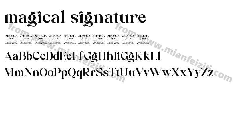 magical signature字体预览