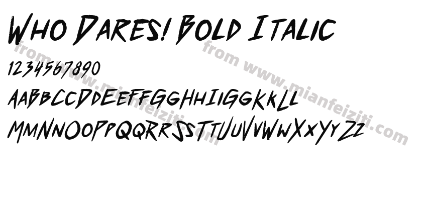 Who Dares! Bold Italic字体预览