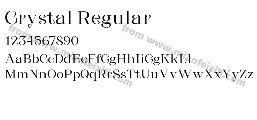 Crystal Regular字体预览