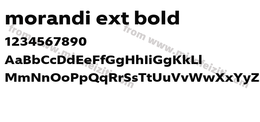 morandi ext bold字体预览