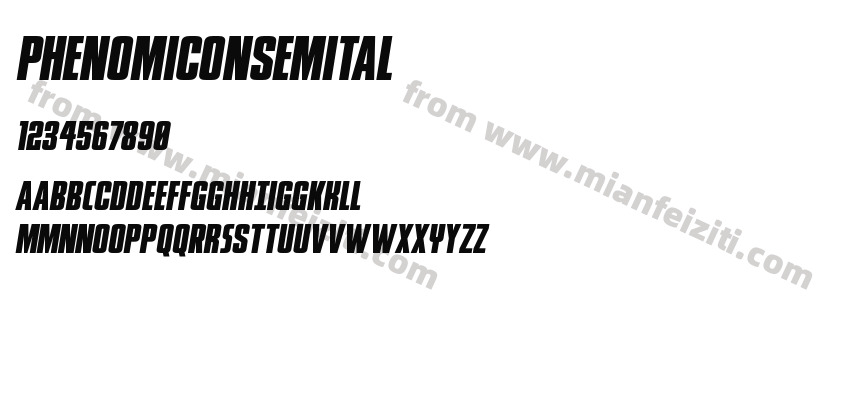 phenomiconsemital字体预览