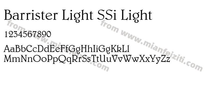 Barrister Light SSi Light字体预览