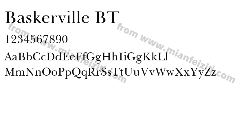 Baskerville BT字体预览