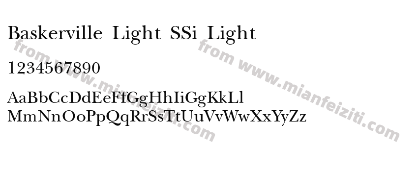 Baskerville Light SSi Light字体预览