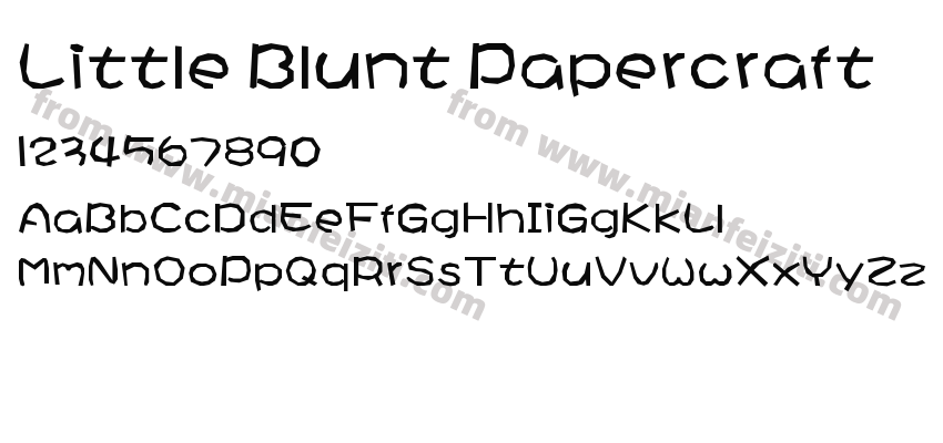 Little Blunt Papercraft字体预览