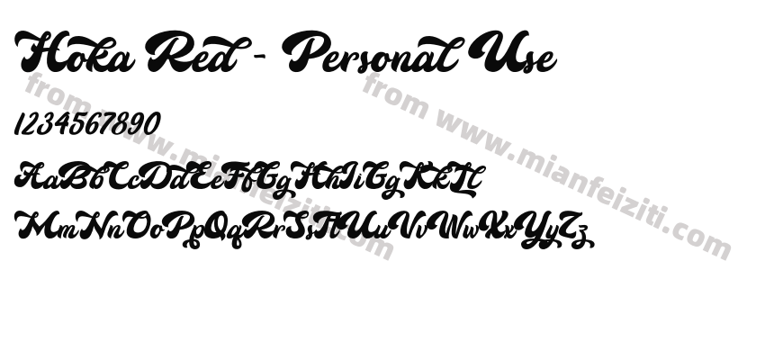 Hoka Red - Personal Use字体预览