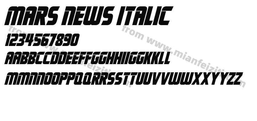 Mars News Italic字体预览