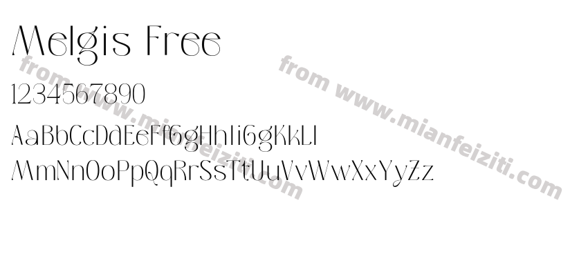 Melgis Free Regular字体预览