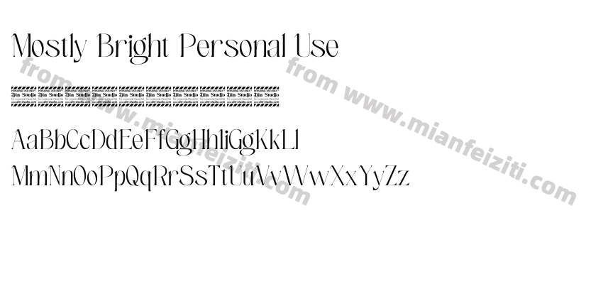 Mostly Bright Personal Use字体预览