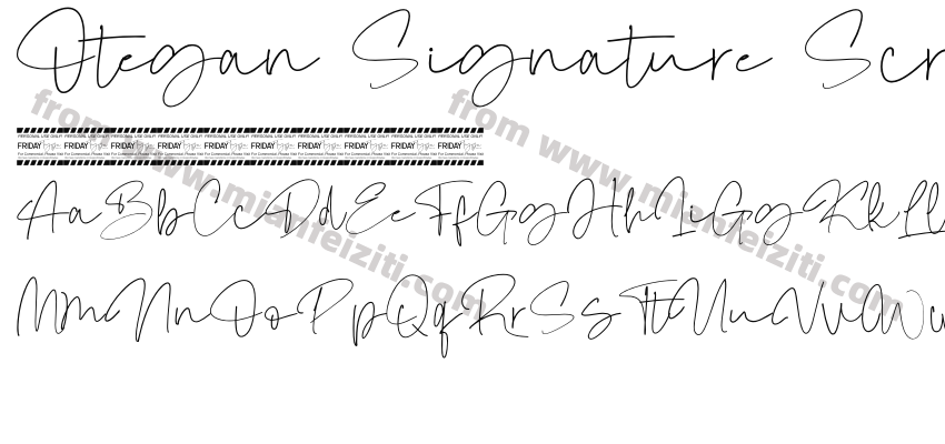 Otegan Signature Script字体预览