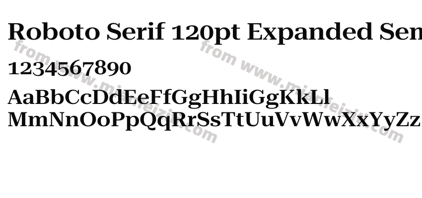 Roboto Serif 120pt Expanded Sem字体预览
