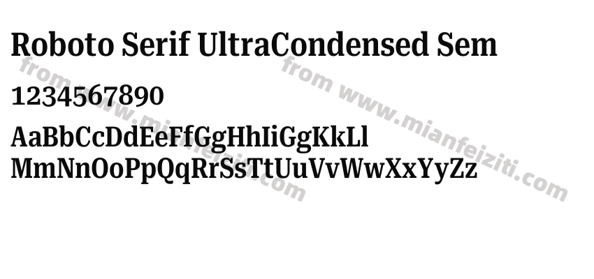 Roboto Serif UltraCondensed Sem字体预览