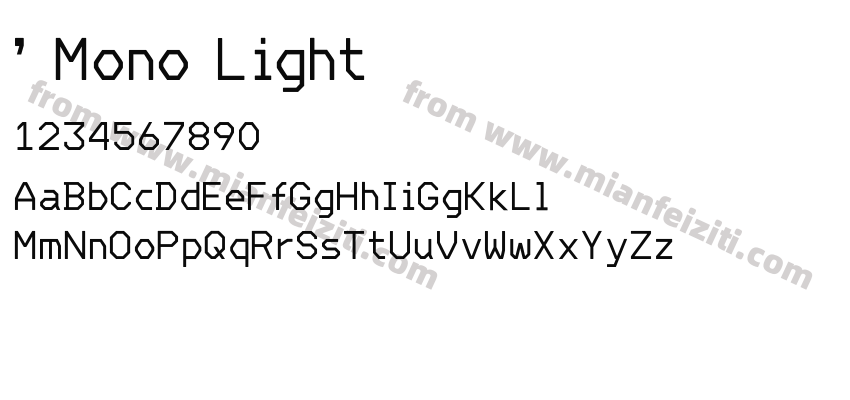 ' Mono Light字体预览