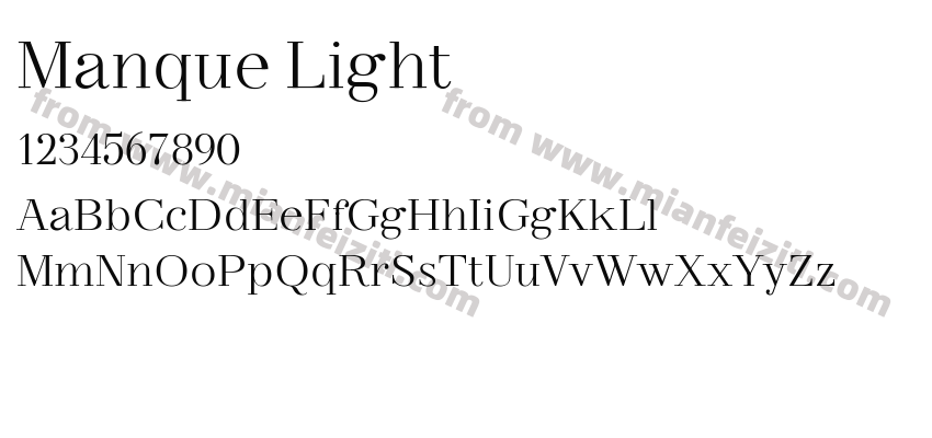 Manque Light字体预览