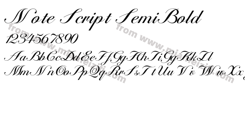 Note Script SemiBold字体预览