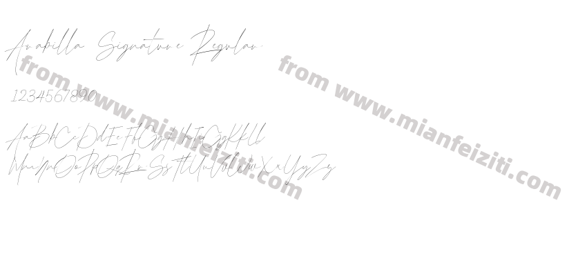 Arabilla Signature Regular字体预览