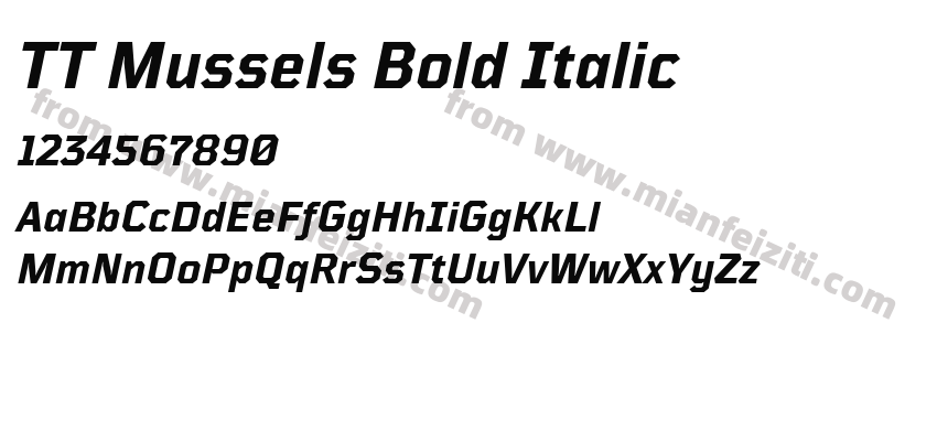TT Mussels Bold Italic字体预览