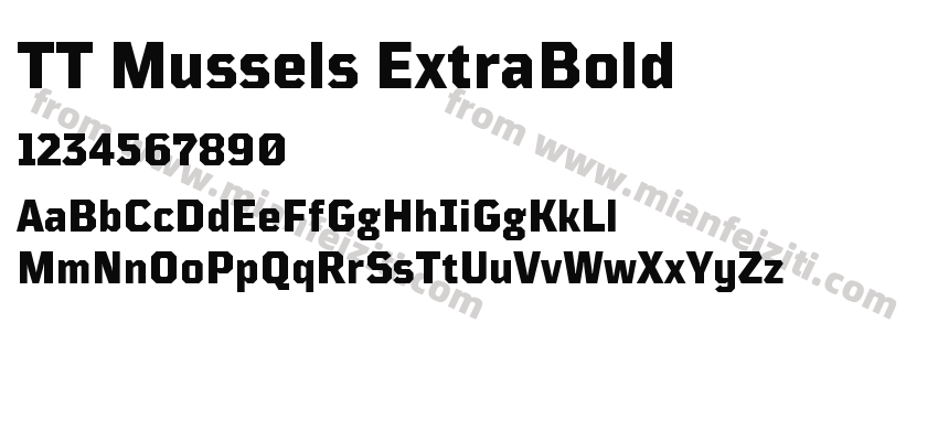 TT Mussels ExtraBold字体预览