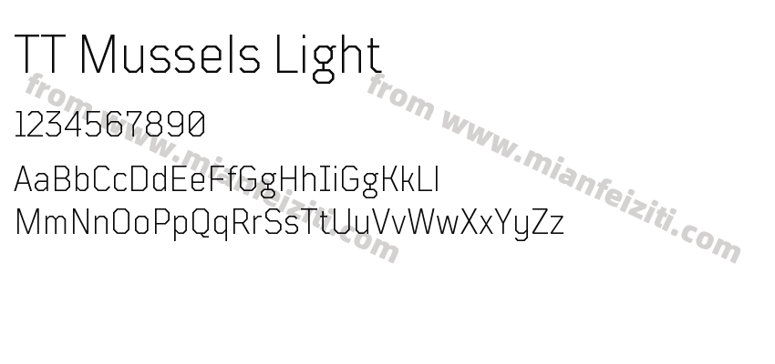 TT Mussels Light字体预览
