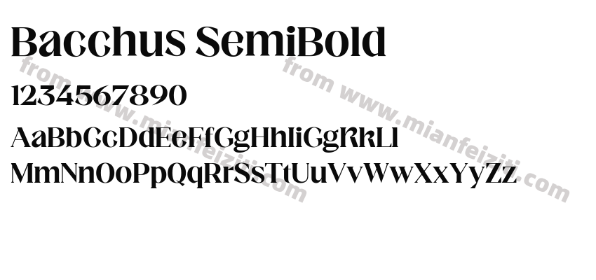 Bacchus SemiBold字体预览
