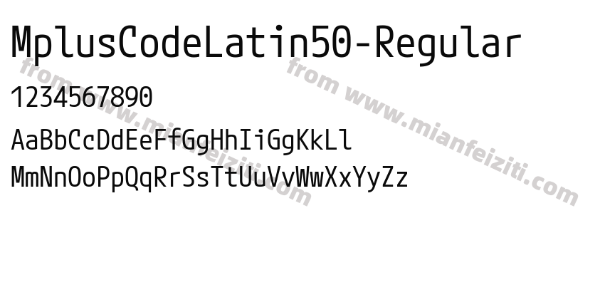 MplusCodeLatin50-Regular字体预览