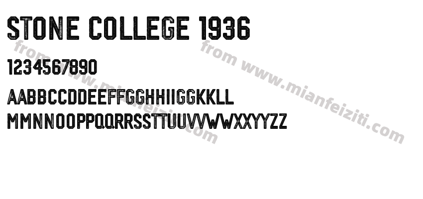 stone college 1936字体预览