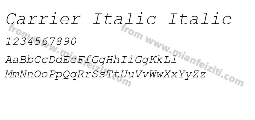 Carrier Italic Italic预览图2