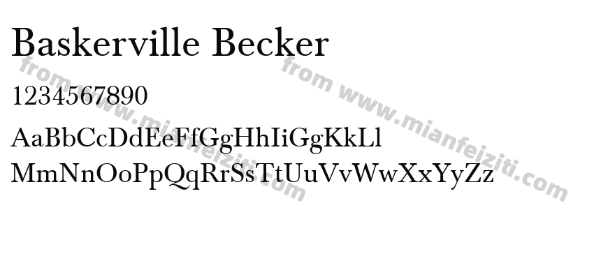 Baskerville Becker字体预览