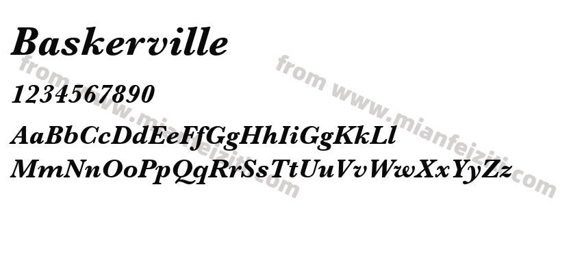 Baskerville字体预览
