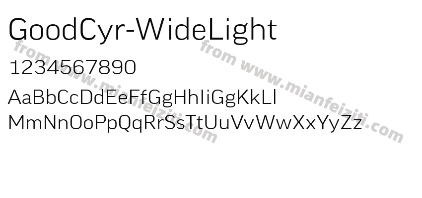 GoodCyr-WideLight字体预览
