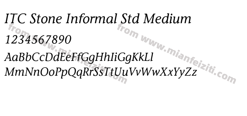 ITC Stone Informal Std Medium字体预览